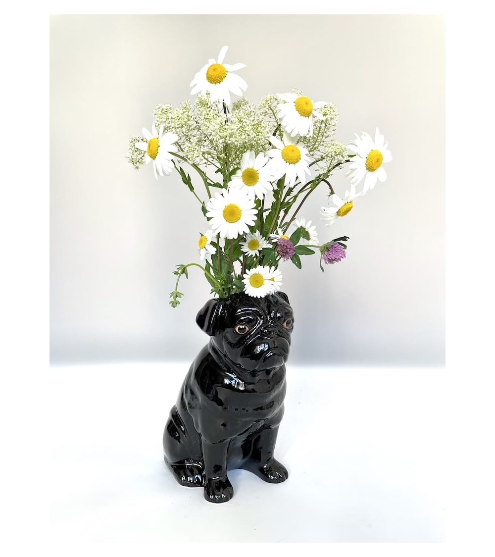Schwarzer Mops - Blume Vase Quail Ceramics vasen deko blumenvase blume vase design dekoration spezielle schöne kitatori schwe...