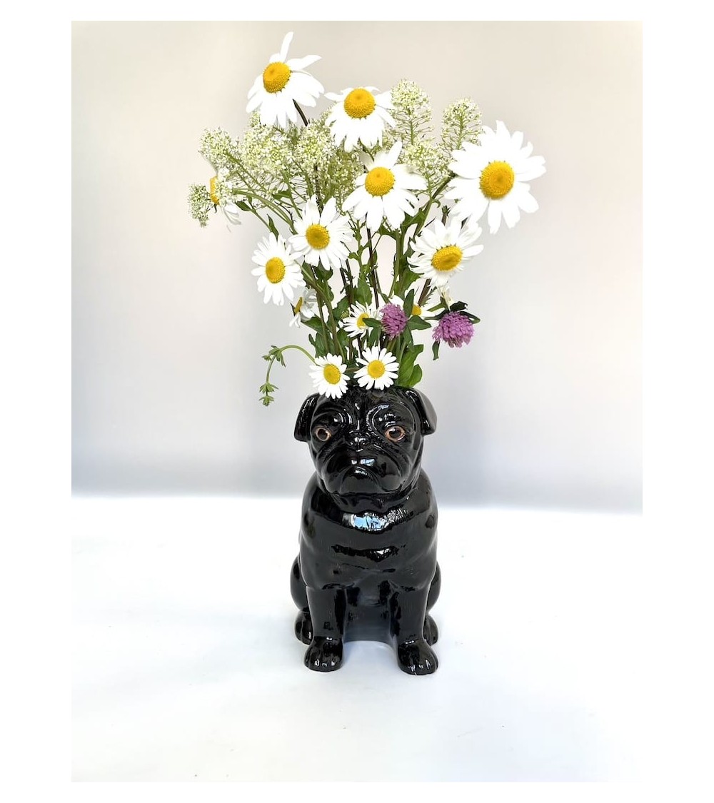 Schwarzer Mops - Blume Vase Quail Ceramics vasen deko blumenvase blume vase design dekoration spezielle schöne kitatori schwe...