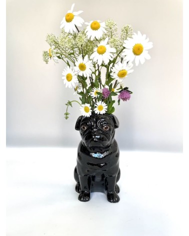 Black Pug - Flower vase Quail Ceramics table flower living room vase kitatori switzerland