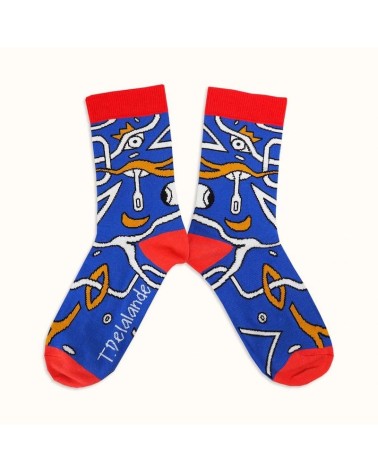 Chaussettes - Thomas Delalande - Blue Eyes Label Chaussette jolies chausset pour homme femme fantaisie drole originales