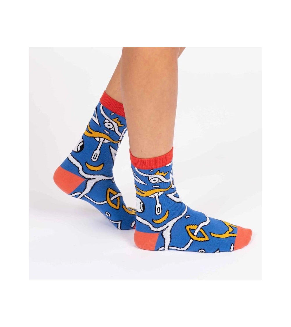 Socken - Thomas Delalande - Blue Eyes Label Chaussette socke kuschelsocken für damen lustig herren farbige coole socken