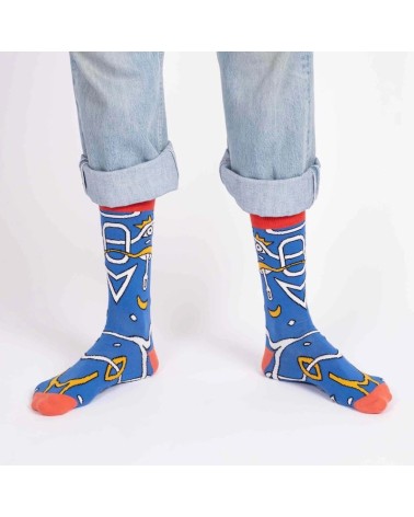 Chaussettes - Thomas Delalande - Blue Eyes Label Chaussette jolies chausset pour homme femme fantaisie drole originales