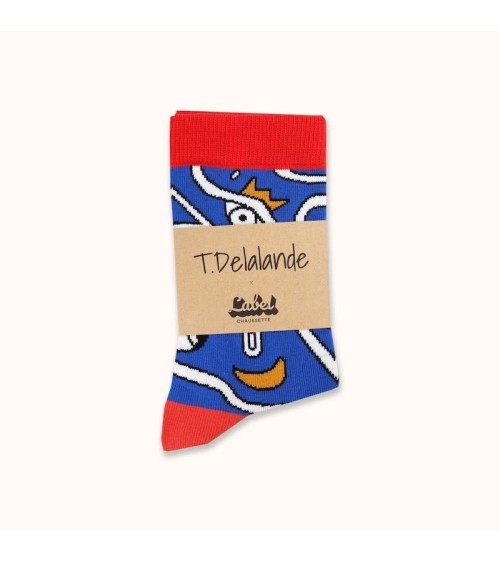 Socken - Thomas Delalande - Blue Eyes Label Chaussette socke kuschelsocken für damen lustig herren farbige coole socken