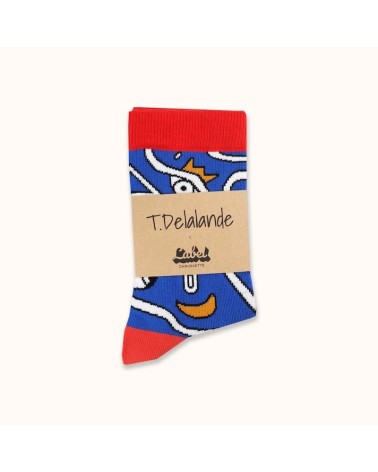 Calzini - Thomas Delalande - Blue Eyes Label Chaussette calze da uomo per donna divertenti simpatici particolari