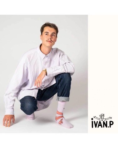 Calzini - Ivan Peev - Travis Enroulé Label Chaussette calze da uomo per donna divertenti simpatici particolari