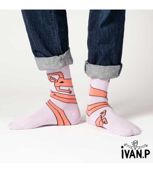 Socken - Ivan Peev - Travis Enroulé Label Chaussette Socke lustige Damen Herren farbige coole socken mit motiv kaufen