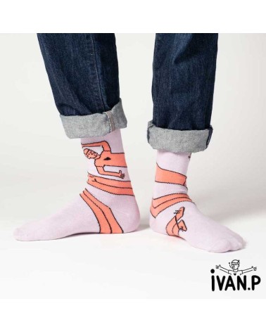 Socken - Ivan Peev - Travis Enroulé Label Chaussette Socke lustige Damen Herren farbige coole socken mit motiv kaufen