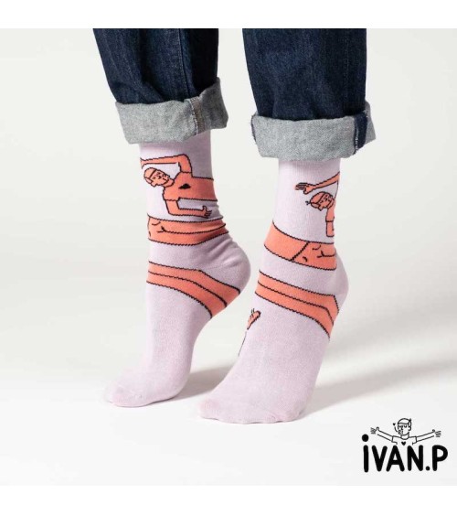 Chaussettes - Ivan Peev - Travis Enroulé Label Chaussette jolies pour femme originales pour homme chausset rigolotes drole Su...