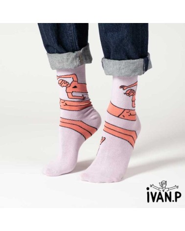 Socks - Ivan Peev - Travis Enroulé Label Chaussette funny crazy cute cool best pop socks for women men