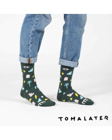 Calzini - Tomalater - Patterns Label Chaussette calze da uomo per donna divertenti simpatici particolari