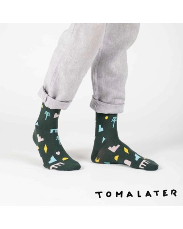 Chaussettes - Tomalater - Patterns Label Chaussette jolies chausset pour homme femme fantaisie drole originales