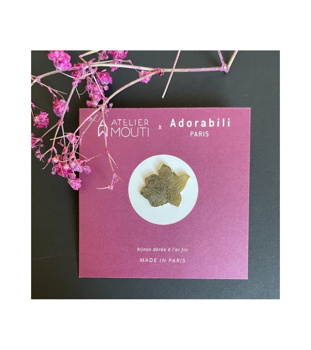 Flower x Atelier Mouti - Gold plated Enamel Pins Adorabili Paris broches and pins hat pin badges collectible
