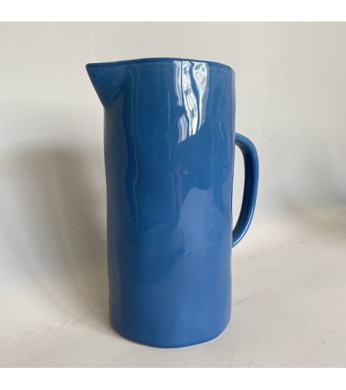 Ceramic Jug - Mid Blue Quail's Egg carafe jug glass design