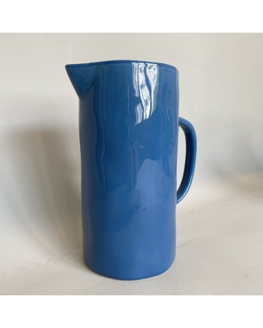 Ceramic Jug - Mid Blue Quail's Egg carafe jug glass design