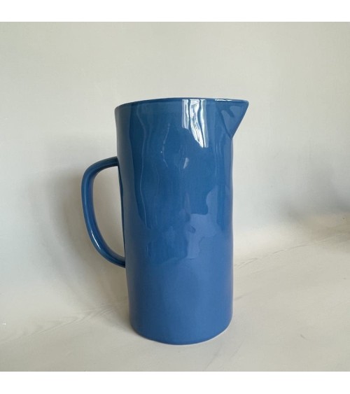 Ceramic Jug - Mid Blue Quail's Egg carafe jug glass design