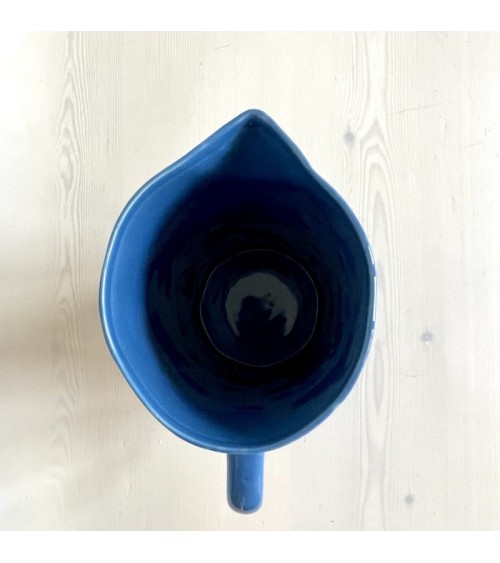 Ceramic Jug - Mid Blue Quail's Egg carafe jug glass design