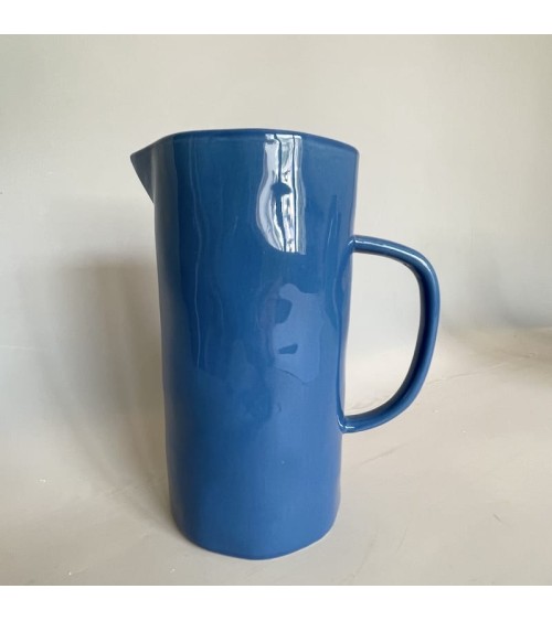Ceramic Jug - Mid Blue Quail's Egg carafe jug glass design