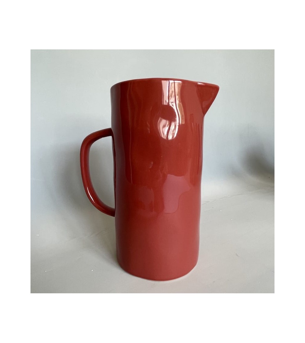 Ceramic Jug - Terracotta Quail's Egg carafe jug glass design