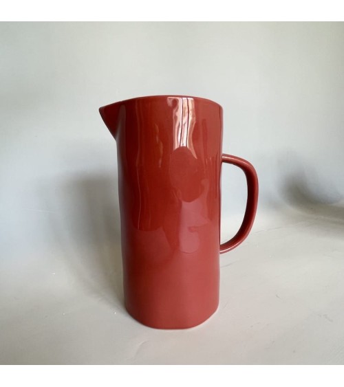 Ceramic Jug - Terracotta Quail's Egg carafe jug glass design