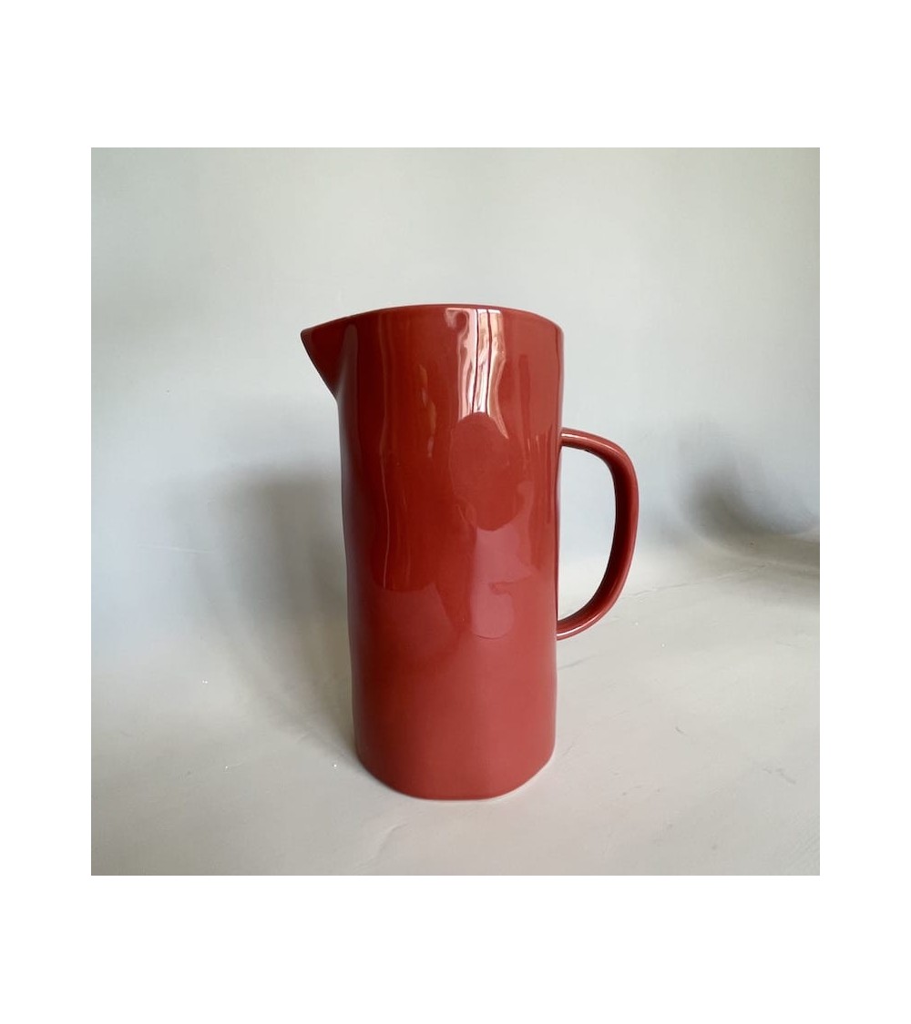 Ceramic Jug - Terracotta Quail's Egg carafe jug glass design