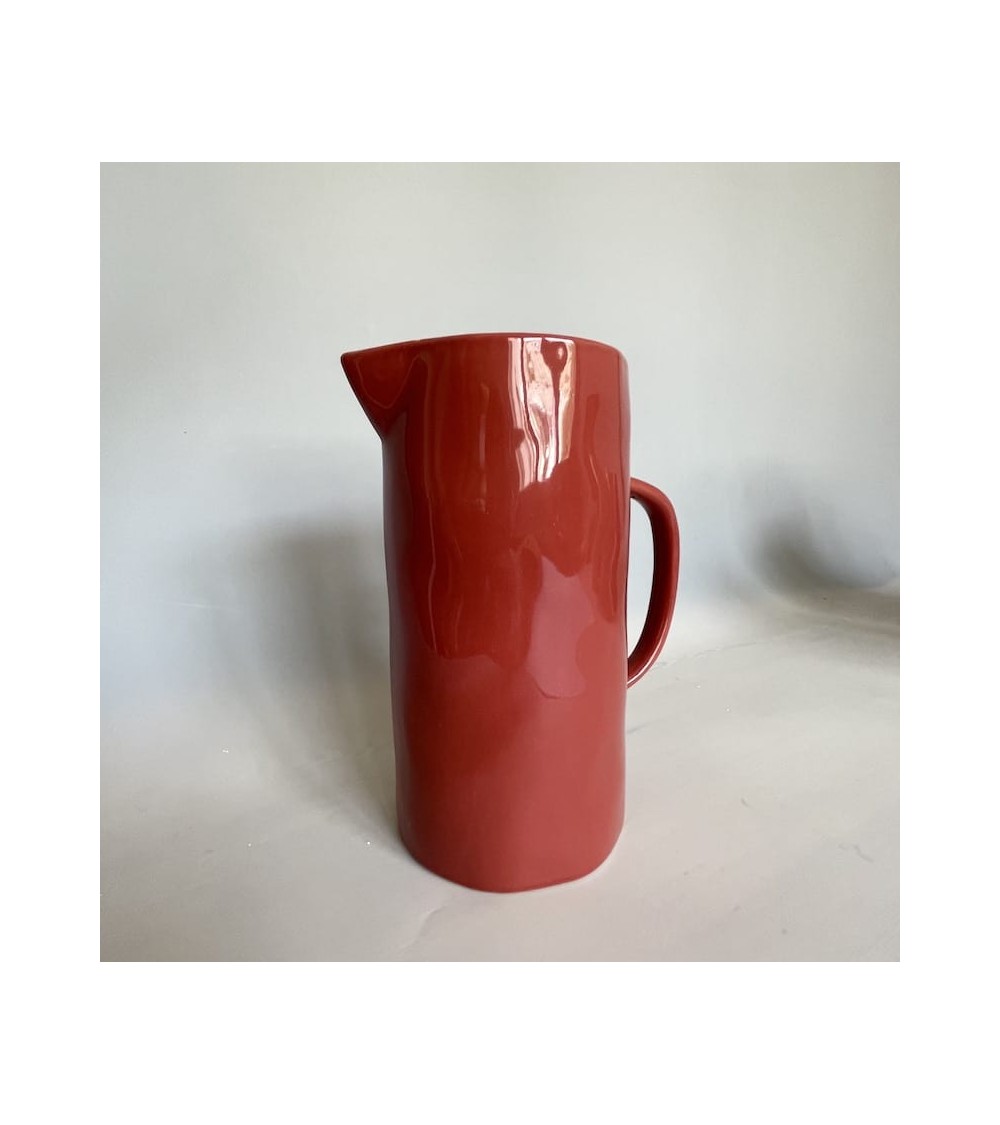Ceramic Jug - Terracotta Quail's Egg carafe jug glass design