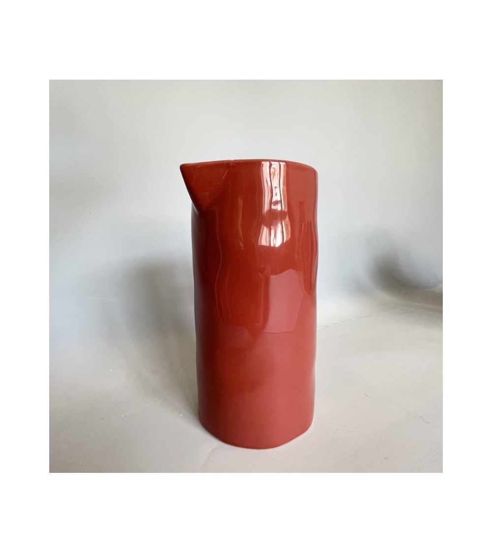 Ceramic Jug - Terracotta Quail's Egg carafe jug glass design