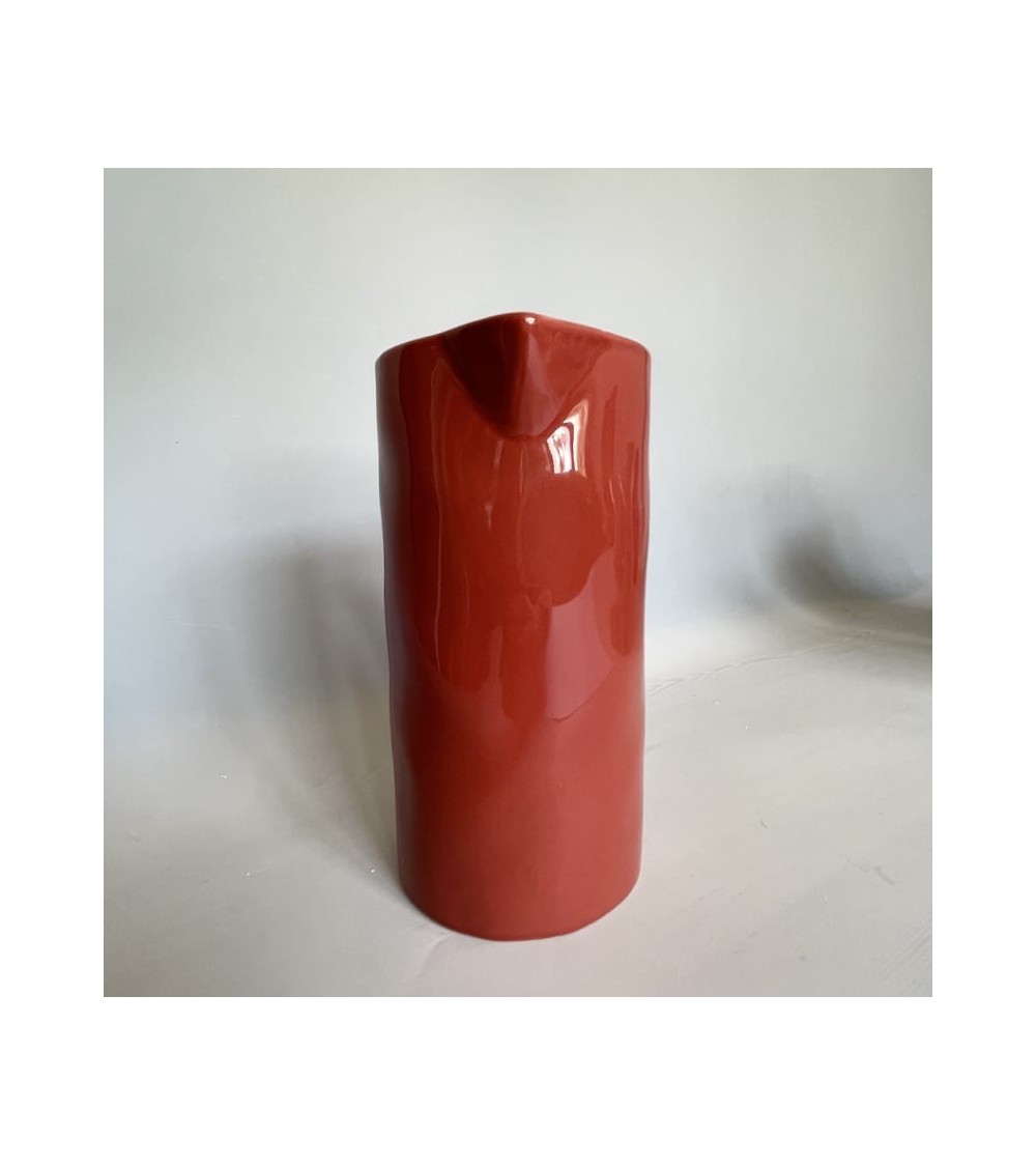 Ceramic Jug - Terracotta Quail's Egg carafe jug glass design