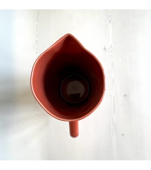 Ceramic Jug - Terracotta Quail's Egg carafe jug glass design