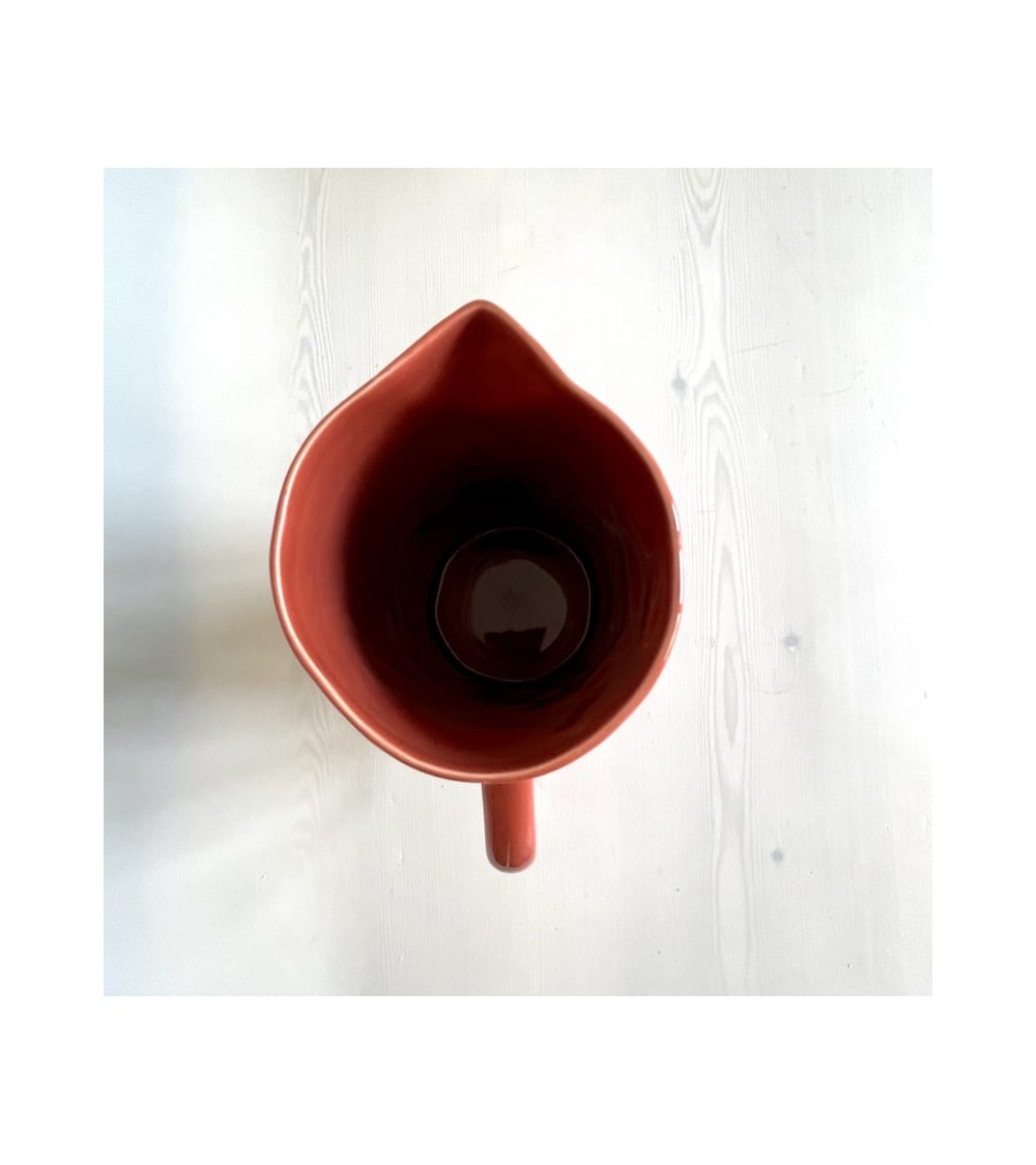 Ceramic Jug - Terracotta Quail's Egg carafe jug glass design