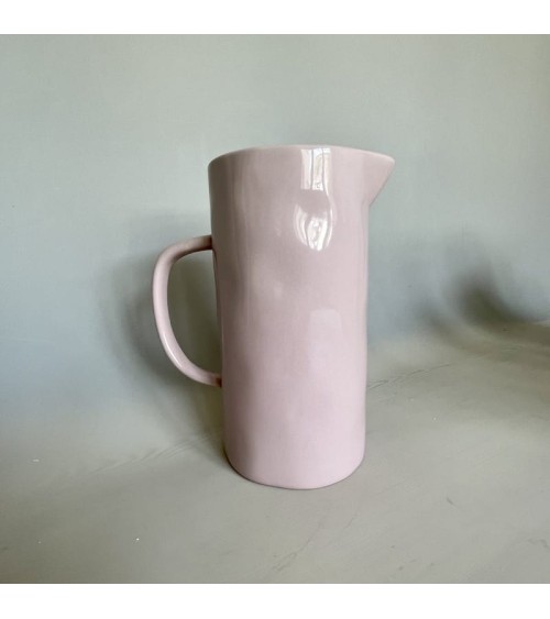 Ceramic Jug - Pale Pink Quail's Egg carafe jug glass design