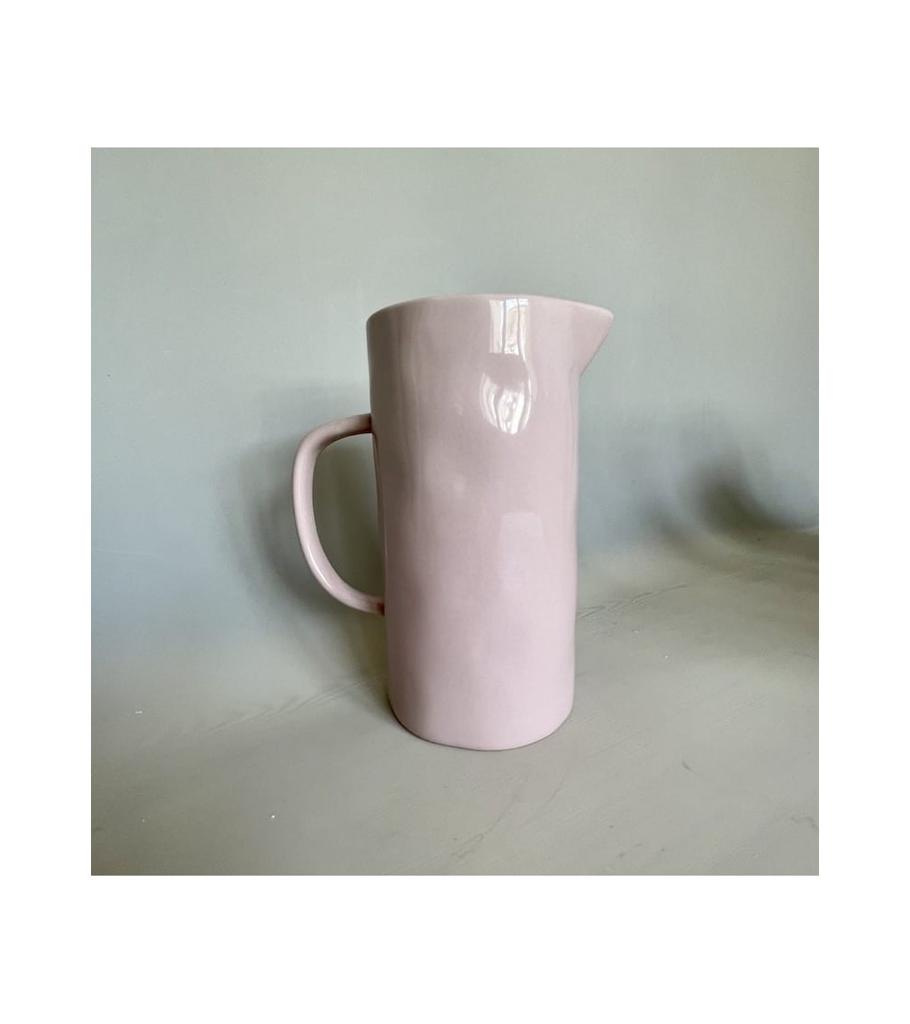 Ceramic Jug - Pale Pink Quail's Egg carafe jug glass design