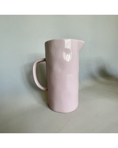 Ceramic Jug - Pale Pink Quail's Egg carafe jug glass design