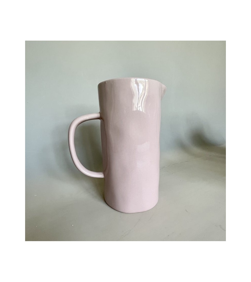 Ceramic Jug - Pale Pink Quail's Egg carafe jug glass design
