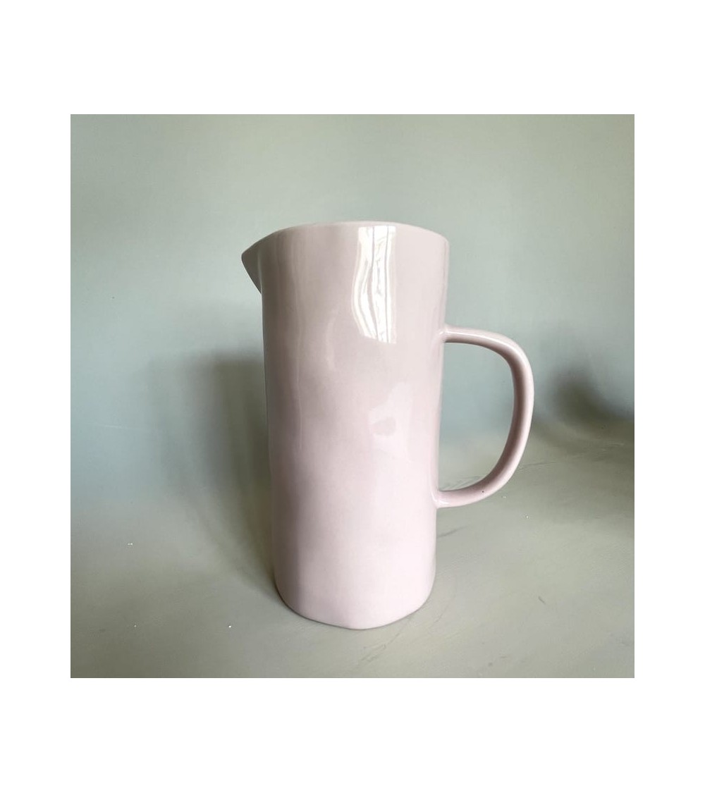 Ceramic Jug - Pale Pink Quail's Egg carafe jug glass design