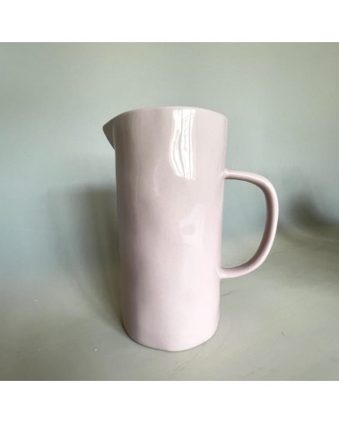 Ceramic Jug - Pale Pink Quail's Egg carafe jug glass design