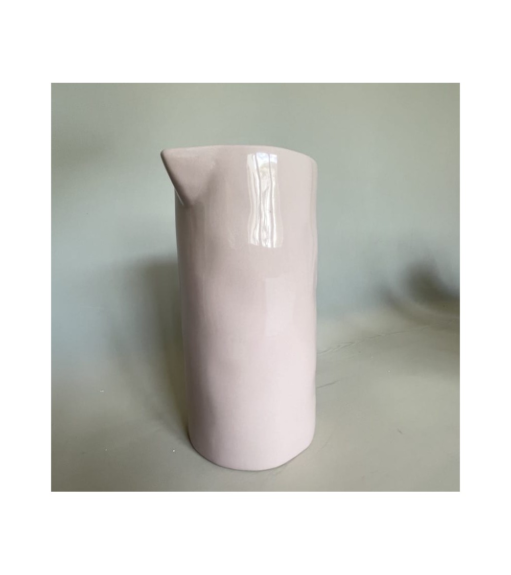 Ceramic Jug - Pale Pink Quail's Egg carafe jug glass design