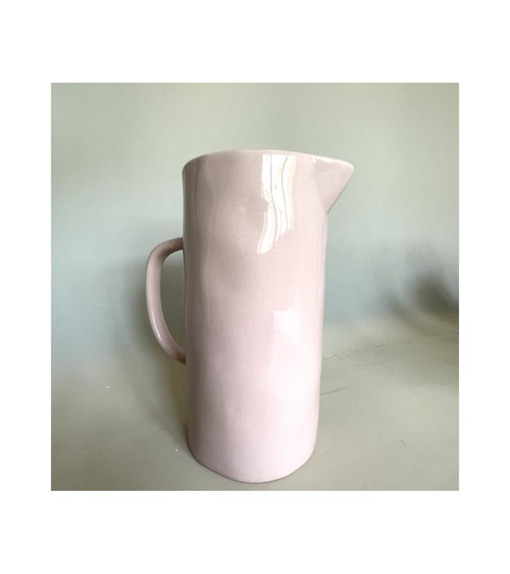 Ceramic Jug - Pale Pink Quail's Egg carafe jug glass design