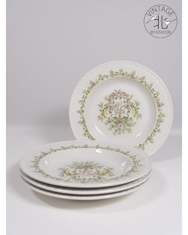 4 Piatti Fondi "Trianon" Villeroy & Boch Vintage kitatori mobili Oggetto di design vintage svizzera