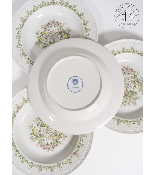 4 Piatti Fondi "Trianon" Villeroy & Boch Vintage kitatori mobili Oggetto di design vintage svizzera
