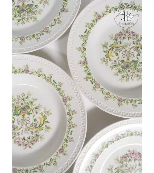 4 Assiettes Creuses "Trianon" Villeroy & Boch Vintage kitatori meuble vintage shop online boutique suisse