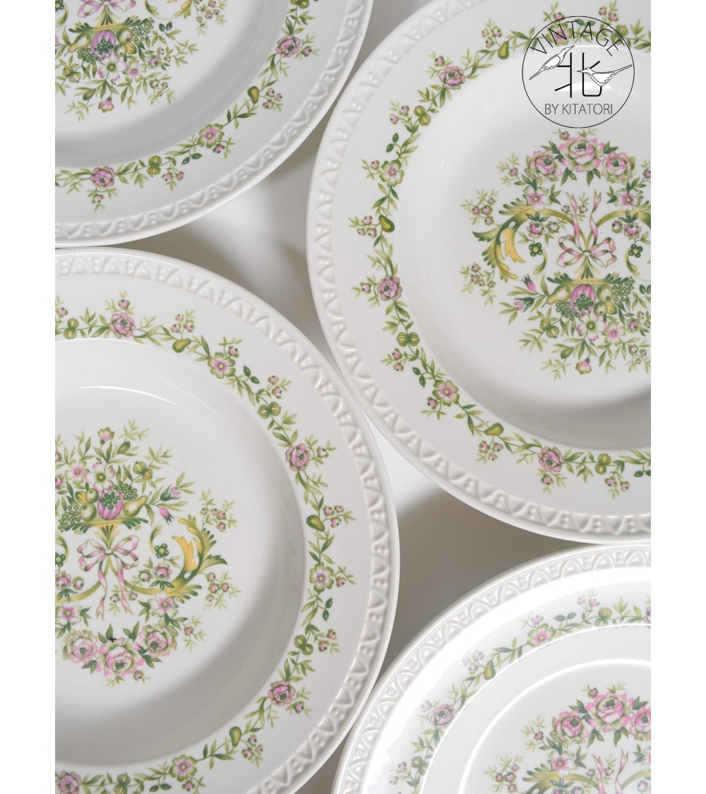 4 Piatti Fondi "Trianon" Villeroy & Boch Vintage kitatori mobili Oggetto di design vintage svizzera