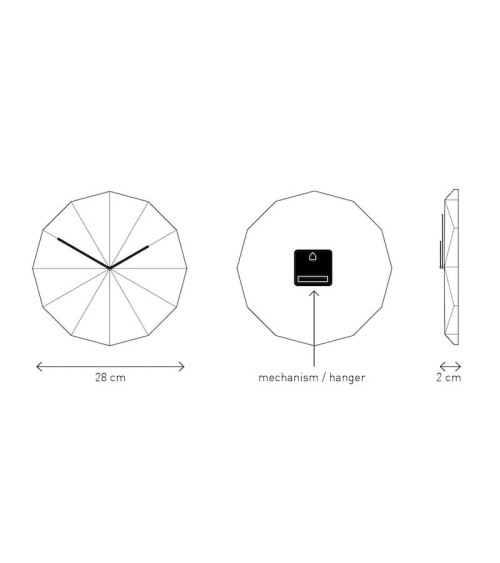 Delta Clock Eiche - Wanduhr aus Holz Lawa Design wanduhren küchenuhr wand uhren tischuhr spezielle design schöne kaufen