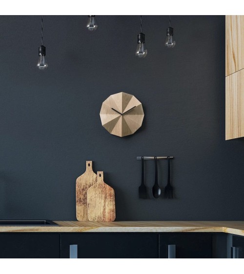 Delta Clock Oak - Wooden Wall Clock Lawa Design wood table desk kitchen clocks modern design