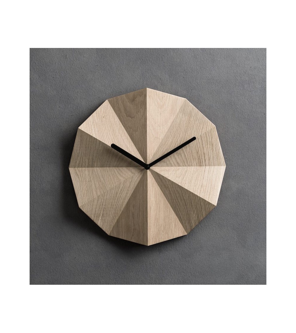 Delta Clock Oak - Wooden Wall Clock Lawa Design wood table desk kitchen clocks modern design