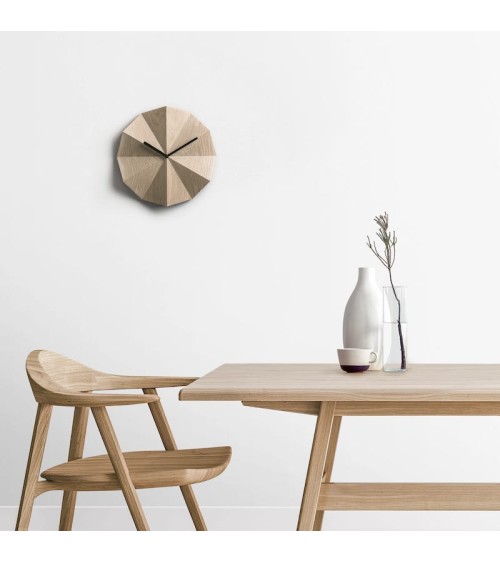 Delta Clock Oak - Wooden Wall Clock Lawa Design wood table desk kitchen clocks modern design
