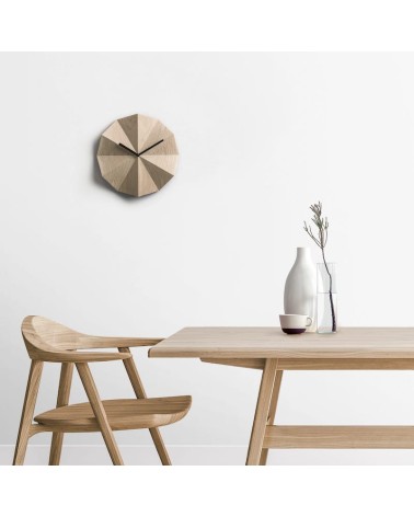 Delta Clock Oak - Wooden Wall Clock Lawa Design wood table desk kitchen clocks modern design