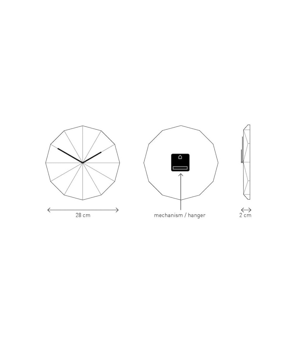 Delta Clock Black - Design Wall Clock Lawa Design wood table desk kitchen clocks modern design