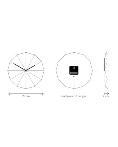Delta Clock Nero - Orologio da parete Lawa Design da muro orologi moderno tavolo particolari bellissimi design