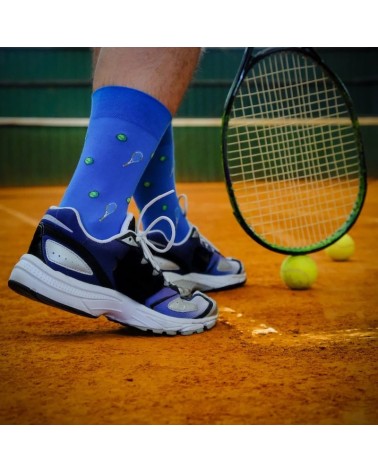 Tennis - Chaussettes à motifs en coton bio - Bleu The Captain Socks jolies pour femme originales pour homme chausset rigolote...