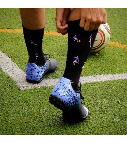 Calcio - Calze in cotone bio - Nero The Captain Socks calze da uomo per donna divertenti simpatici particolari